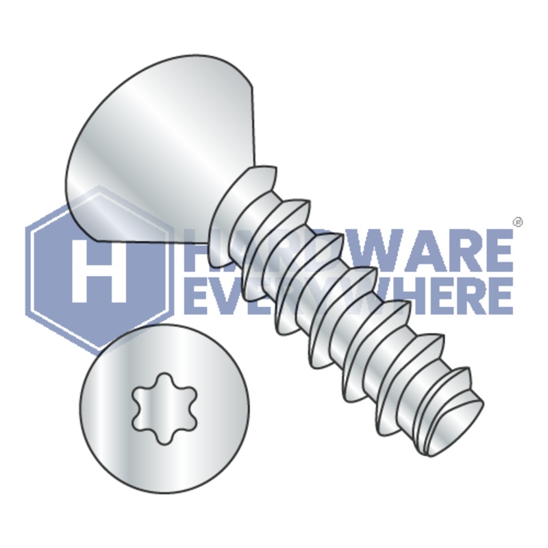 1/4-10 X 3/4 Thread Forming Screws / Torx / Flat Head / Steel / Zinc / Plastite (Blunt Tip) Alternate 48-2