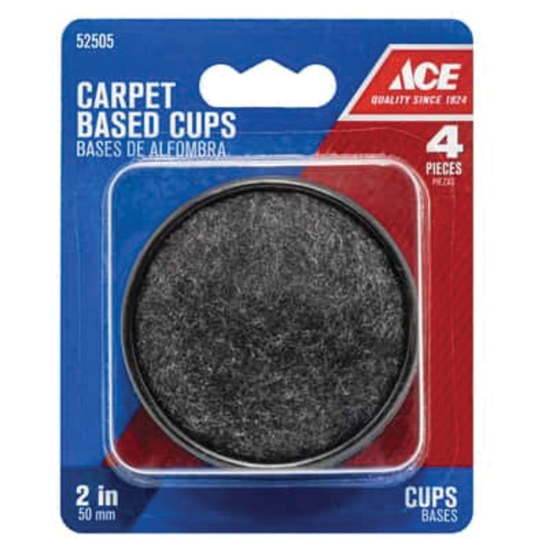 ACE A0034 Caster Cup, Round, 2 in Dia, Plastic, Black