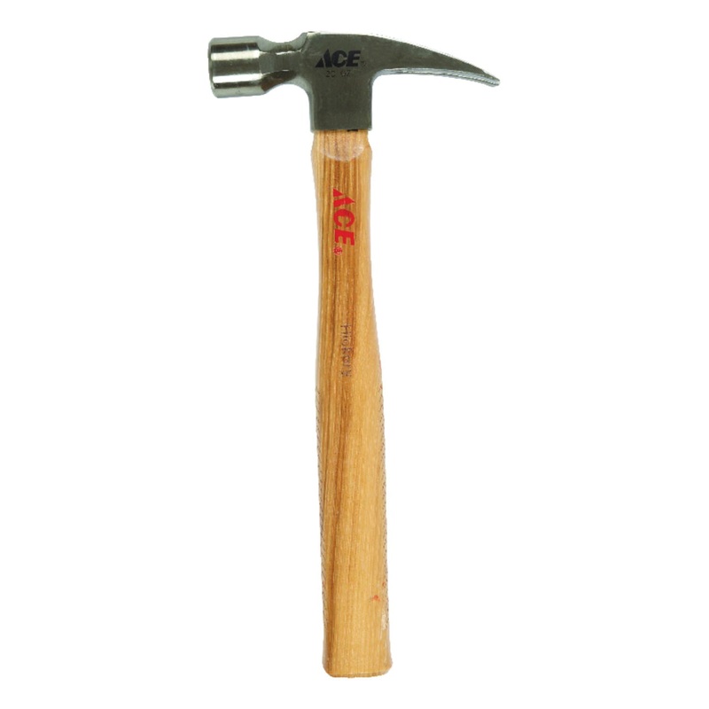 ACE AC20872 Rip Hammer, 20 oz Head, Steel Head, Hickory Handle, 13 in OAL