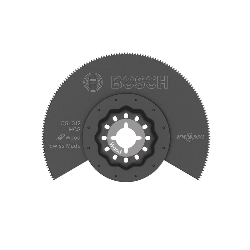 BOSCH Starlock OSL312 Oscillating Multi-Tool Blade, Round Blade, 3 in L Blade, 3-1/2 in W Blade, HCS Blade, 1-Piece