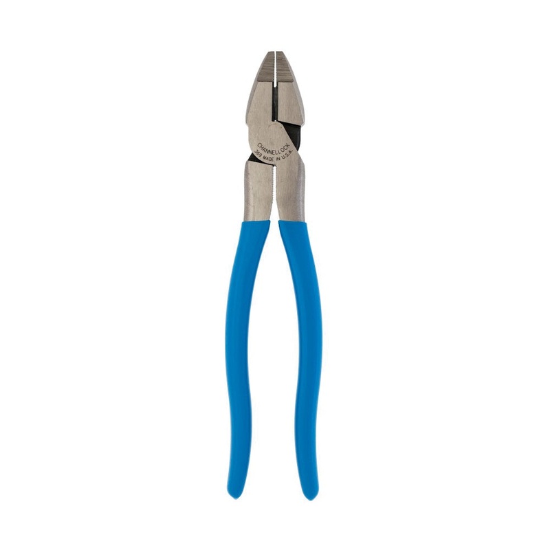 CHANNELLOCK 369 Lineman's Plier, 9-1/2 in OAL, 0.73 in Cutting Capacity, Dipped Grip Handle, Cross Hatched Jaw