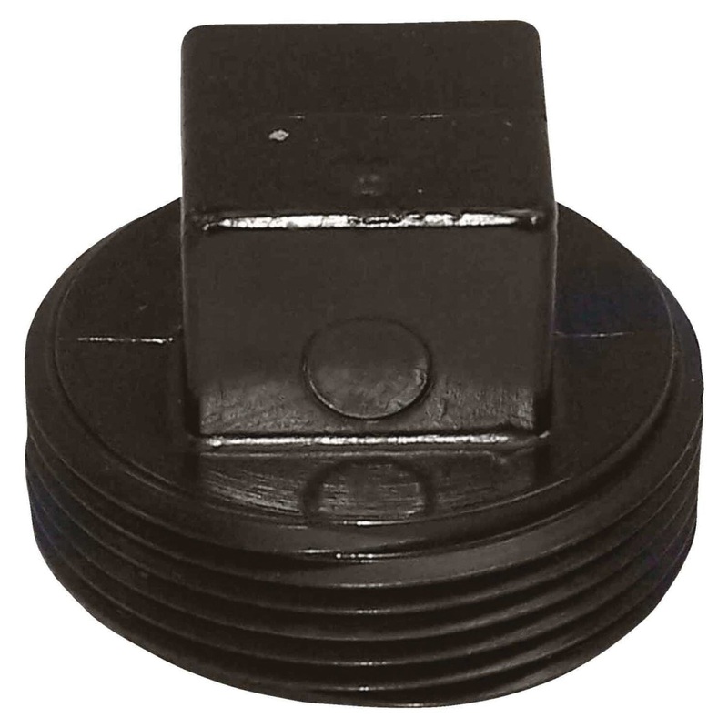 Charlotte Pipe 106 Series ABS001060800HA Cleanout Plug, 2 in, ABS, Black, SCH 40