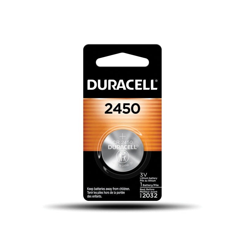 DURACELL DL2450BPK Coin Battery, Lithium, 2450, 620 mAh, 3 V Nominal