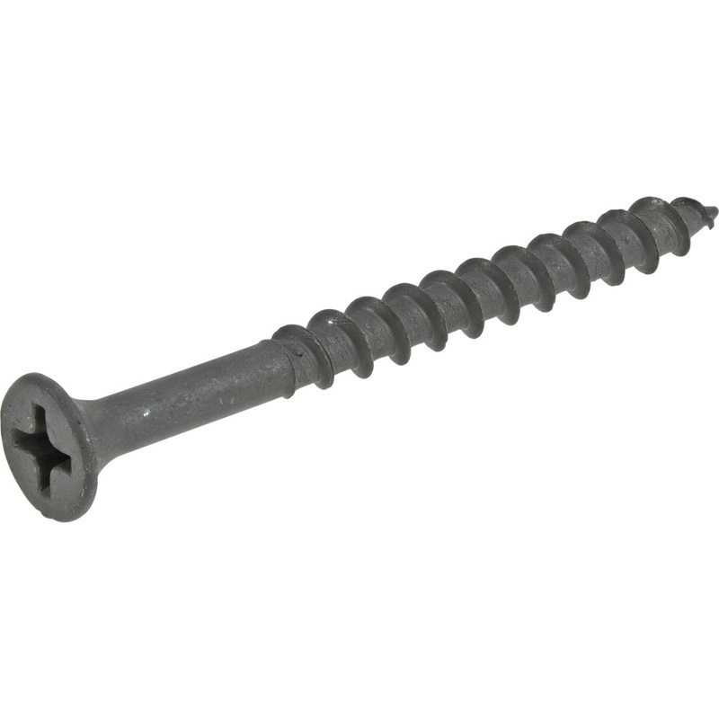 Fas-n-Tite 48384 Exterior Wood Screw, Coarse Thread, Phillips Drive, #2 Drive, Bugle Head, 2 in OAL, Carbon Steel