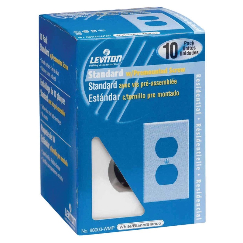 Leviton M24-88003-WMP Outlet Wallplate, 1 -Gang, Rectangular, Plastic, White