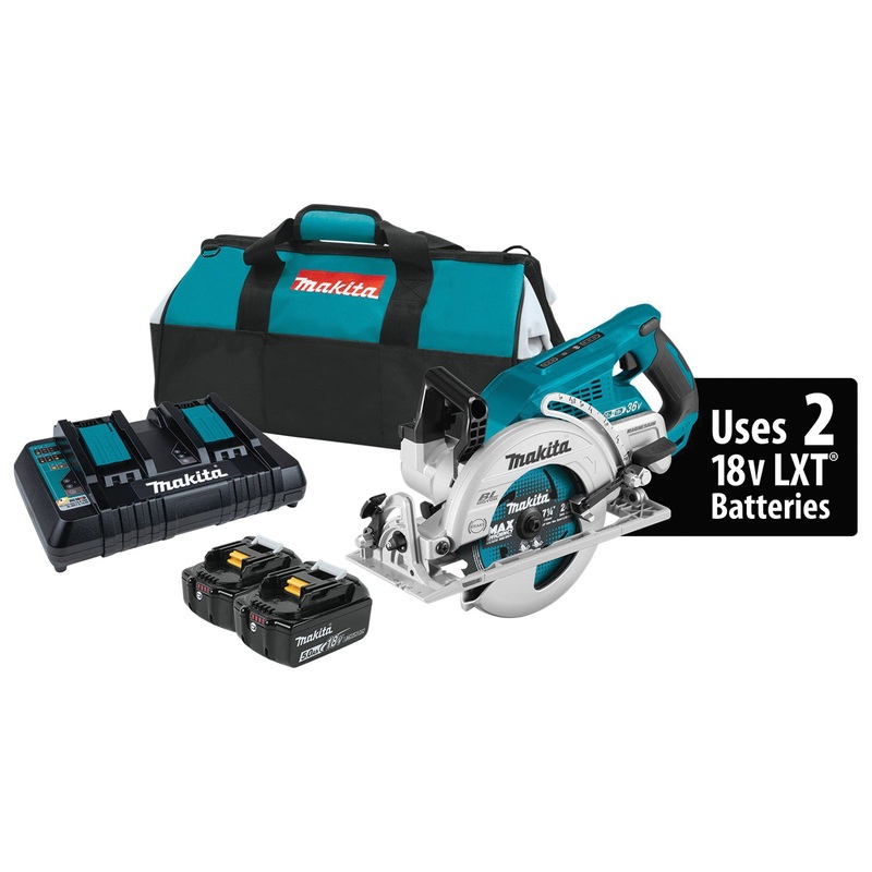 Makita 18V LXT XSR01PT Circular Saw Kit, Tool/Kit: Kit, 7-1/4 in Dia Blade, 2-9/16 in, 1-1/2 in, 1-3/4 in D Cutting