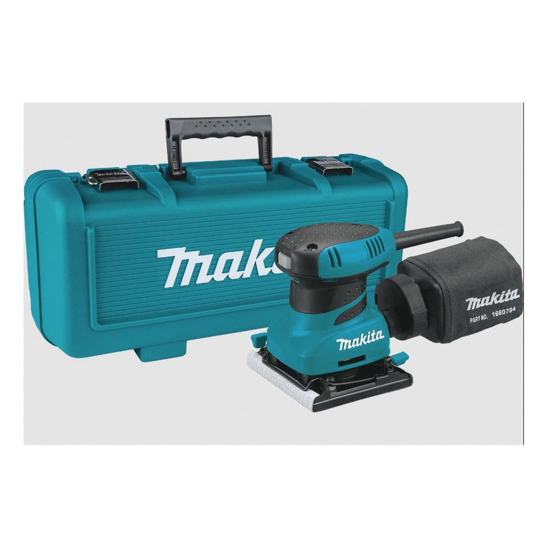 Makita BO4556K 1/4 Sheet Finishing Sander, Tool/Kit: Tool, 4-1/2 x 4 in Pad, 14000 opm Orbits per Minute, 5-1/8 in OAL