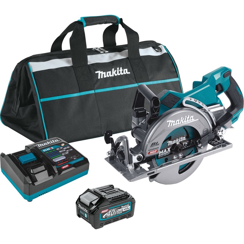 Makita XGT GSR01M1 Cordless Circular Saw Kit, Tool/Kit: Kit, 7-1/4 in Dia Blade, 40 V, Lithium-Ion Battery, 4 Ah