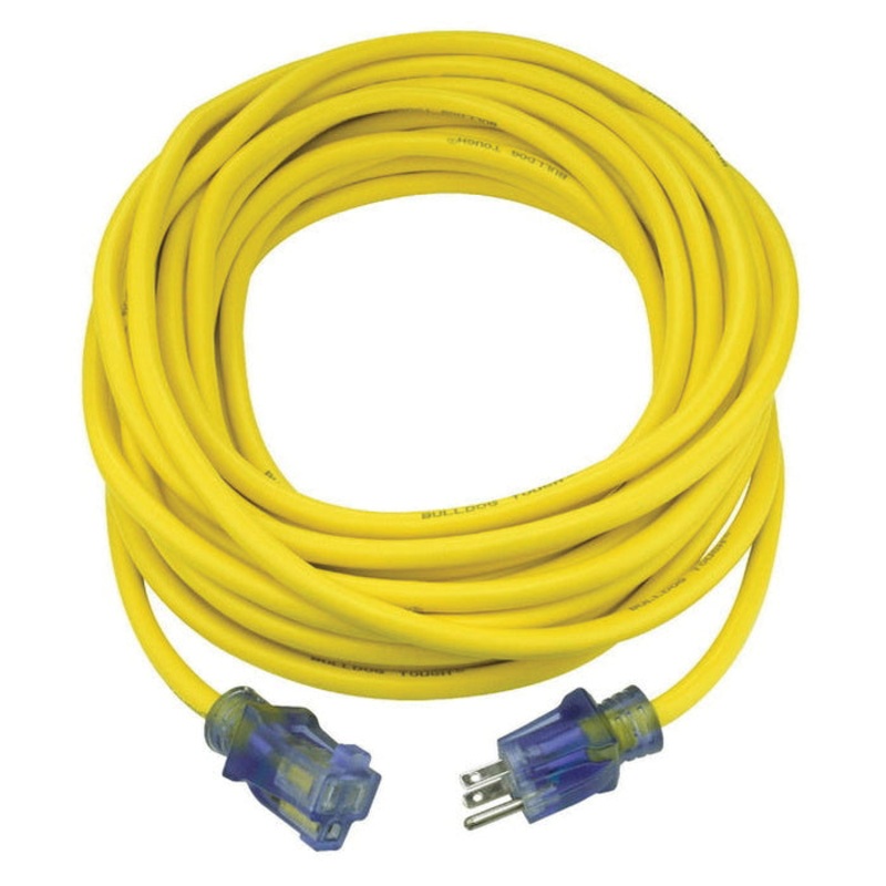PRIME LT511930 Oil-Resistant Extension Cord With Primelight Power Indicator Light, 125 V, 3 -Conductor, 50 ft L