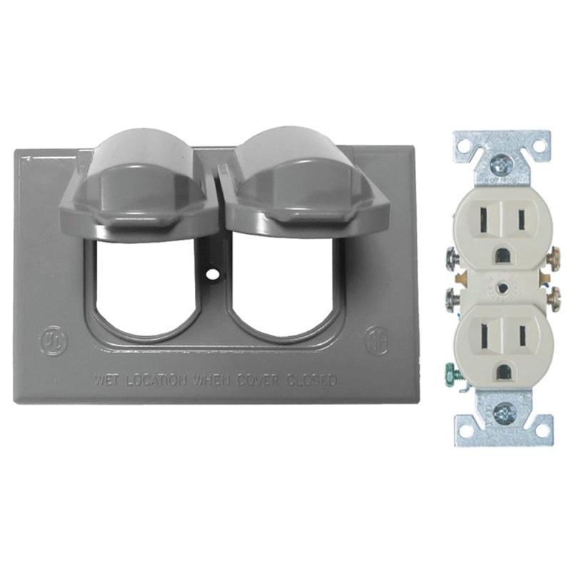 Sigma Engineered Solutions 14227 Duplex Cover and Receptacle Kit, Gray