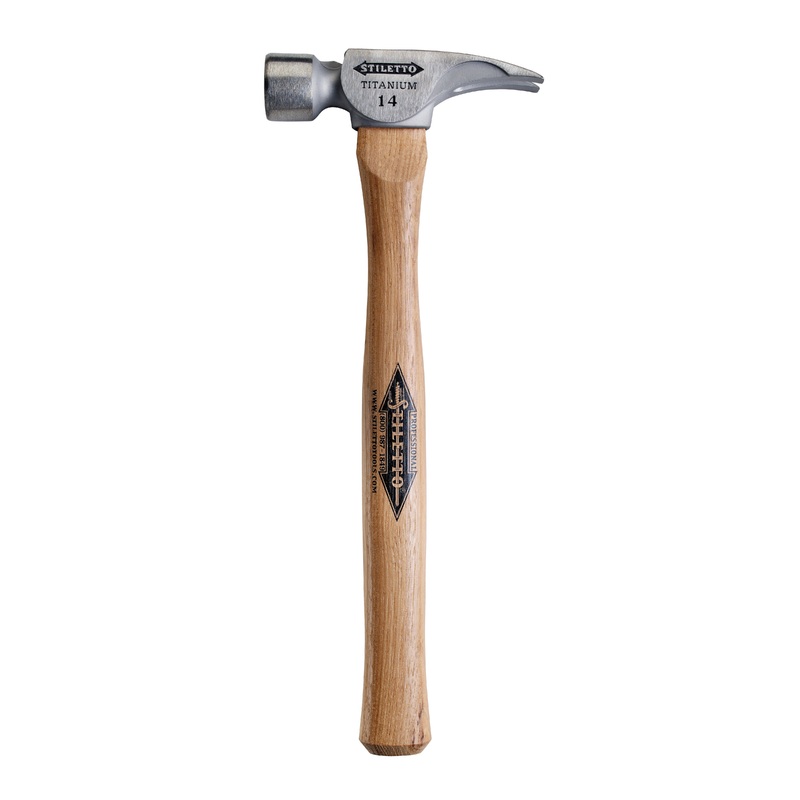 STILETTO TI14SS Hammer, 14 oz Head, Titanium Head, Hickory Wood Handle, 18 in OAL