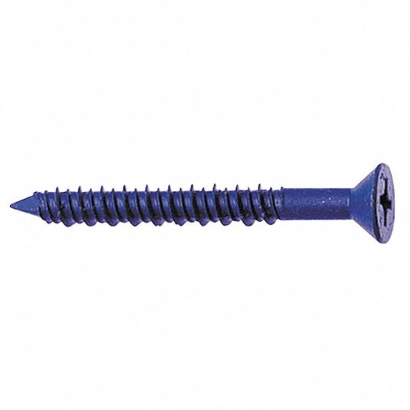 1/4 x 6 Aerosmith Blue-Coated Concrete Screws / Phillips Flat / Steel / 1000 Hour Coating