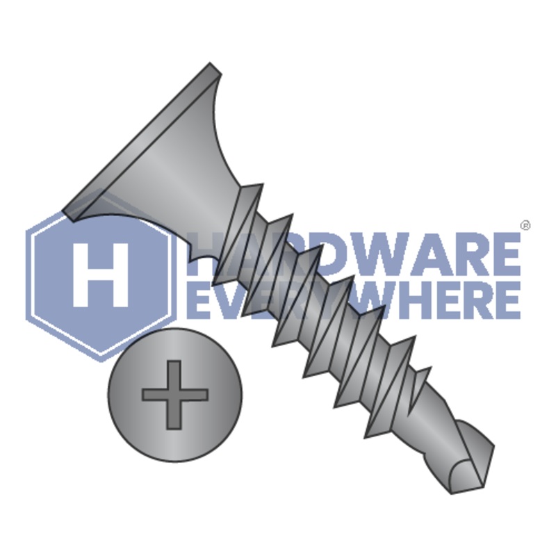 6 x 2-1/2 Self Drilling DRYWALL SCREWS / Phillips / Bugle Head / Steel / Black Phosphate