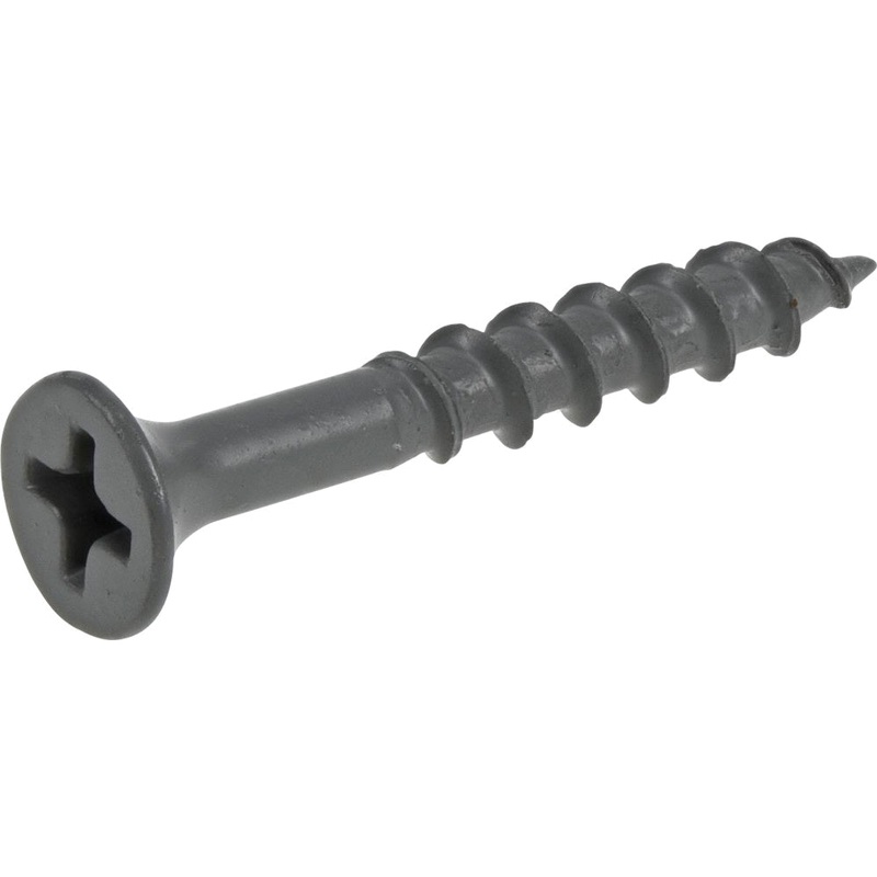 Fas-n-Tite 48380 Exterior Wood Screw, Coarse Thread, Phillips Drive, #2 Drive, Bugle Head, 1-1/4 in OAL, Carbon Steel