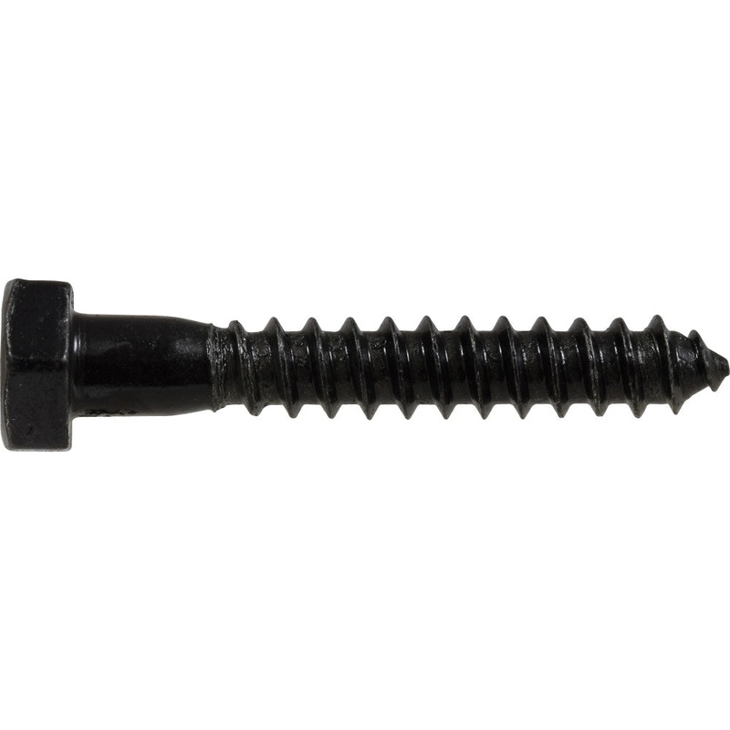 HARDWARE ESSENTIALS 852519 Interior/Exterior Lag Screw, Steel, Black, 1-1/2 in OAL