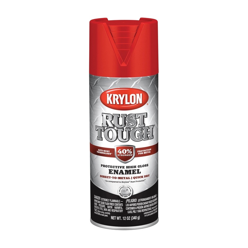 Krylon Rust Tough RTA9206 Rust Protection, Gloss, Machinery Gray, 12 oz