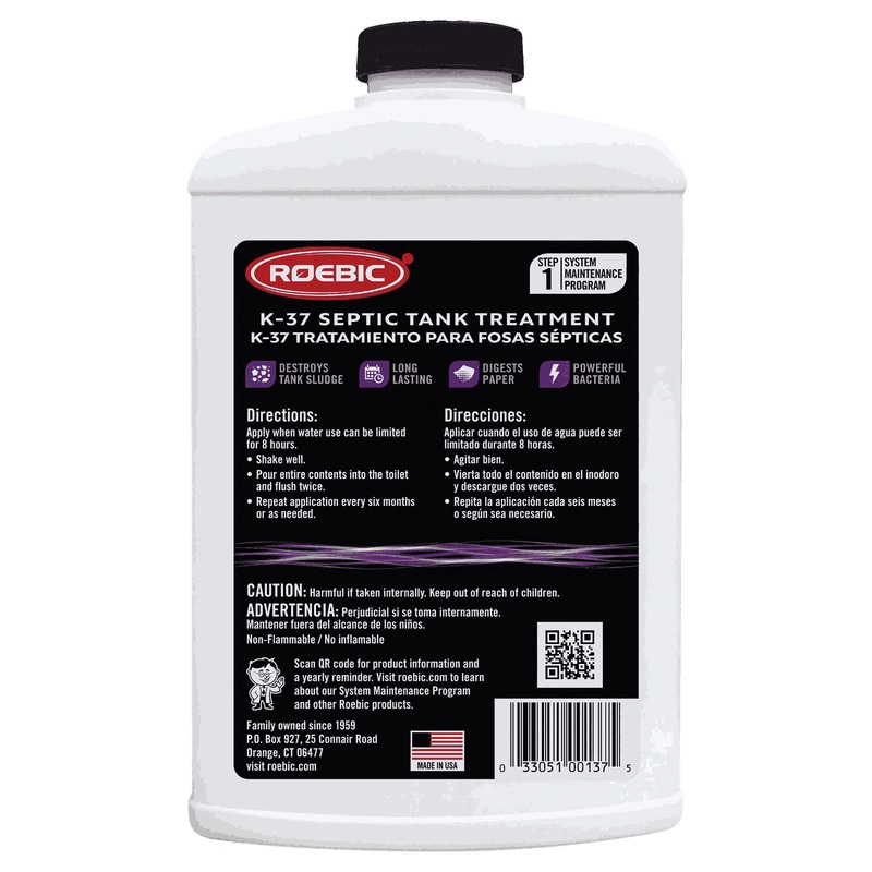 ROEBIC 111400 Septic Tank Treatment, 1 qt, Bottle, Liquid