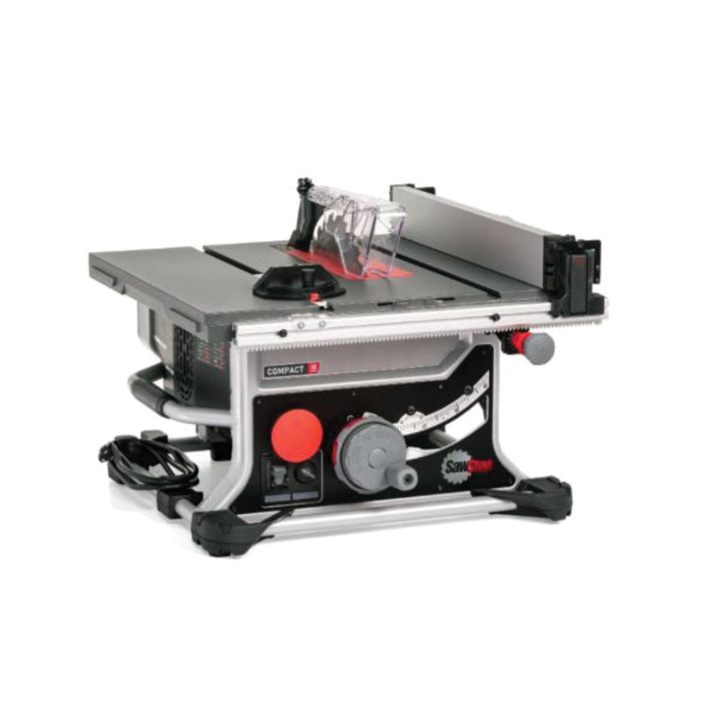 SawStop CTS-120A60 Compact Table Saw, Tool/Kit: Tool, 10 in Dia Blade, 3-1/8 in, 2-1/8 in D Cutting, 120 V