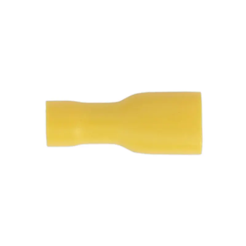 Sealey Fully Insulated Terminal 6.3mm Female Yellow Pack of 100