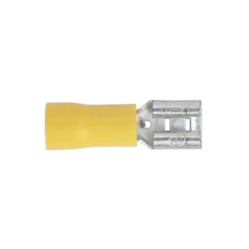 Sealey Push-On Terminal 6.3mm Female Yellow Pack of 100