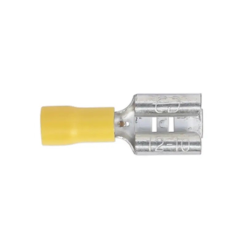Sealey Push-On Terminal 9.5mm Female Yellow Pack of 100