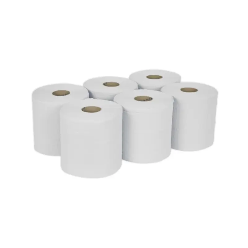 Sealey Paper Roll White 2-Ply Embossed 150m Pack of 6