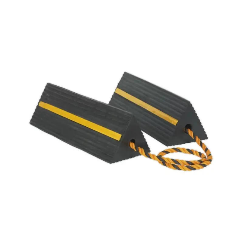 Sealey Heavy-Duty Rubber Wheel Chocks - Pair