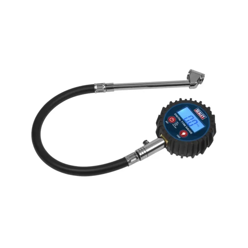 Sealey Digital Tyre Pressure Gauge with Twin Push-On Connector