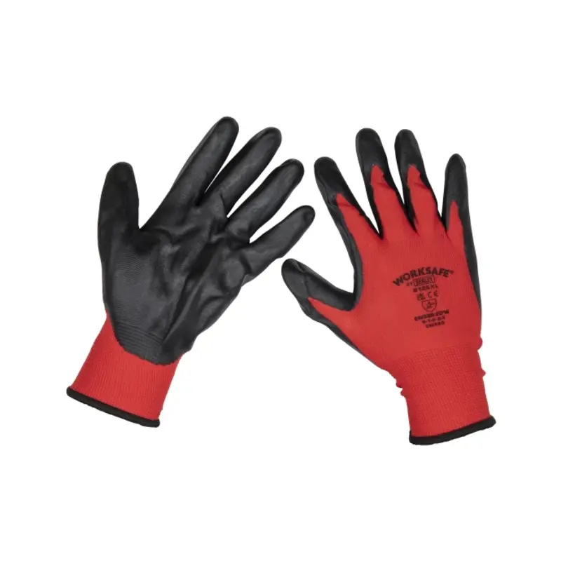Sealey Flexi Grip Nitrile Palm Gloves (X-Large) - Pack of 6 Pairs