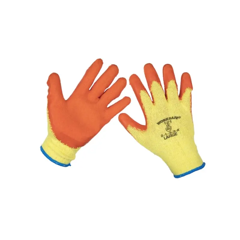 Sealey Super Grip Knitted Gloves Latex Palm (Large) - Pack of 6 Pairs