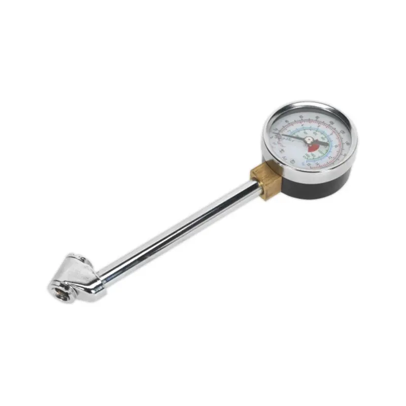 Sealey Twin Connector Tyre Pressure Gauge 0-220psi