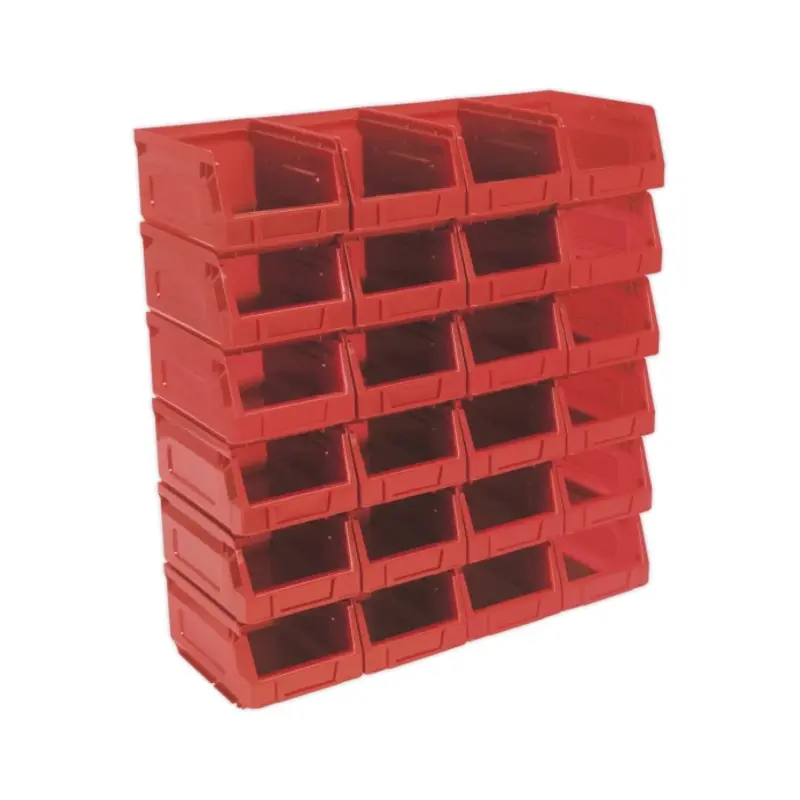 Sealey Plastic Storage Bin 105 x 165 x 85mm - Red Pack of 24