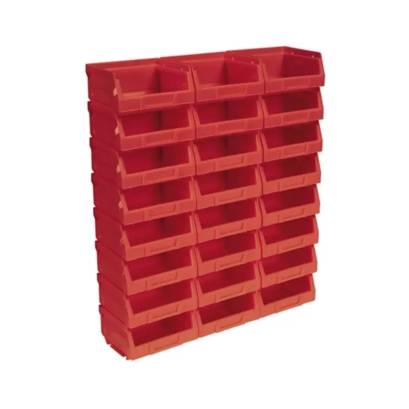 Sealey Plastic Storage Bin 105 x 85 x 55mm - Red Pack of 24