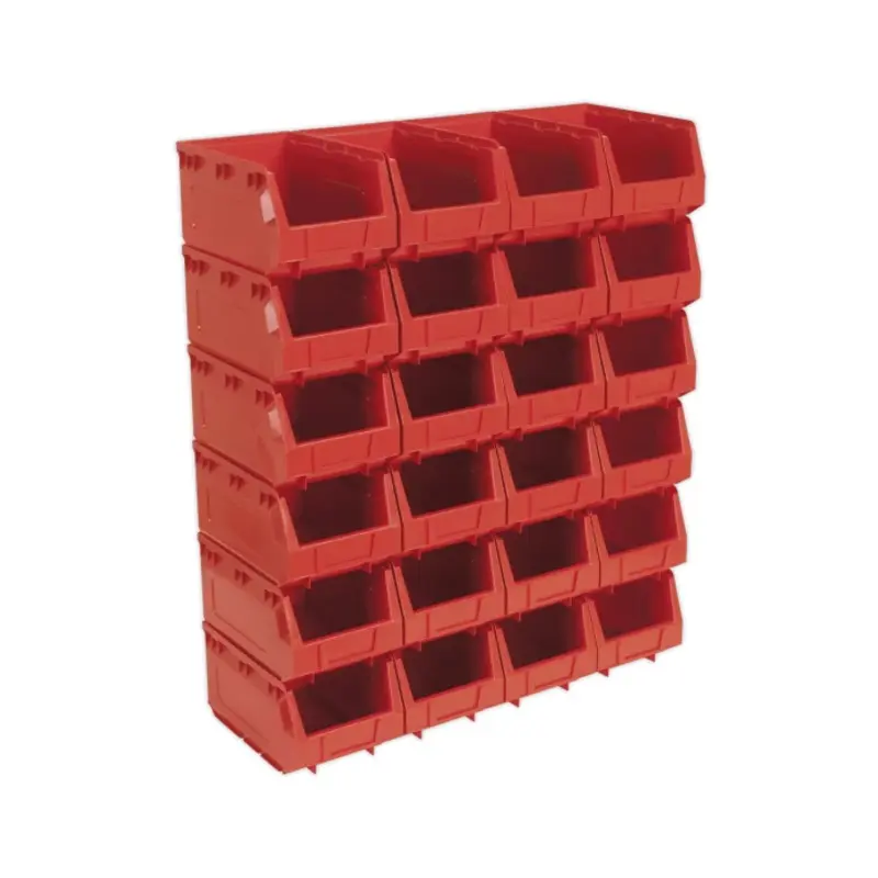 Sealey Plastic Storage Bin 150 x 240 x 130mm - Red Pack of 24