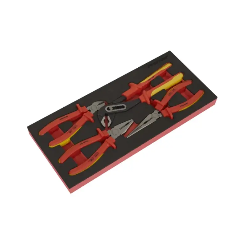 Sealey Insulated Pliers Set 4pc with Tool Tray - VDE Approved