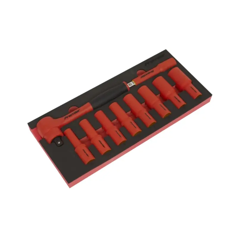 Sealey Insulated Socket Set with Tool Tray 10pc 1/2"Sq Drive - VDE Approved