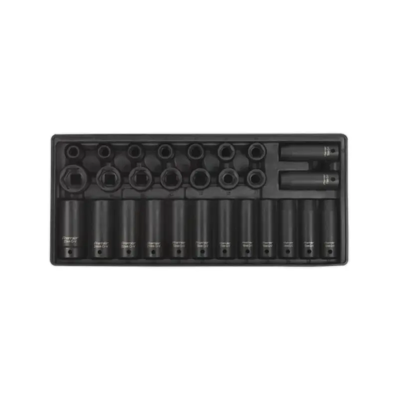 Sealey Tool Tray with Impact Socket Set 28pc 1/2"Sq Drive - Metric