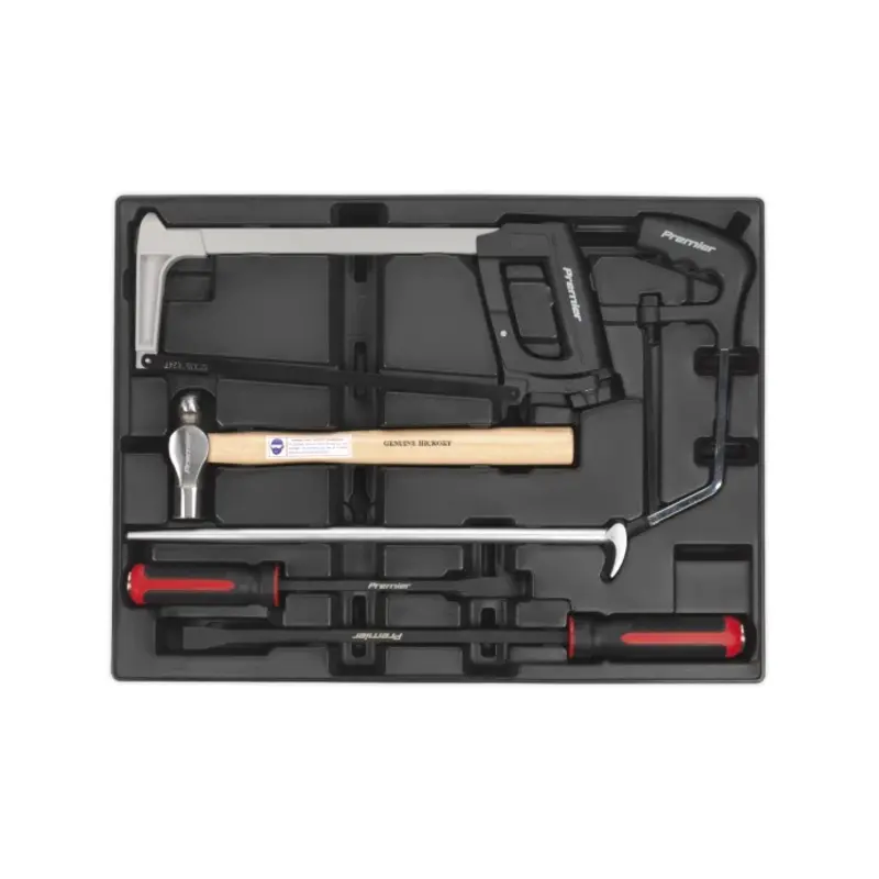 Sealey Tool Tray with Pry Bar, Hammer & Hacksaw Set 6pc