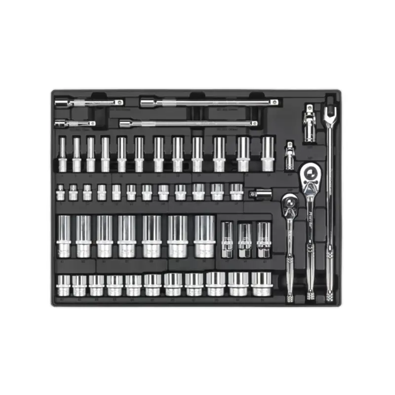 Sealey Tool Tray with Socket Set 55pc 3/8" & 1/2"Sq Drive