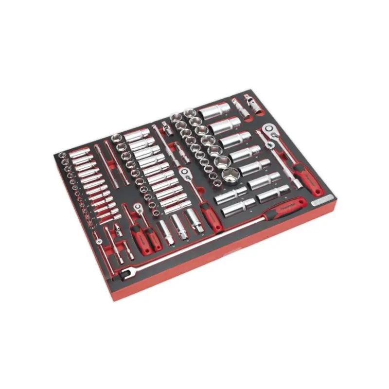 Sealey Tool Tray with Socket Set 91pc 1/4", 3/8" & 1/2"Sq Drive