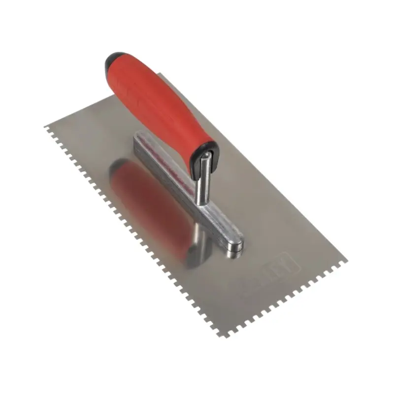 Sealey Stainless Steel 270mm Notch Trowel - Rubber Handle - 4mm
