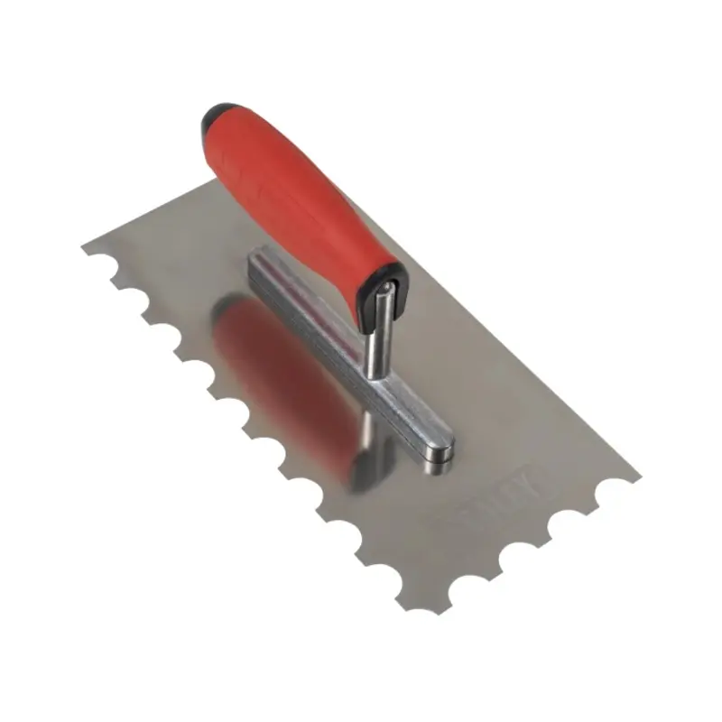 Sealey Stainless Steel 270mm Semicircle Tooth Trowel - Rubber Handle - Aluminium Foot