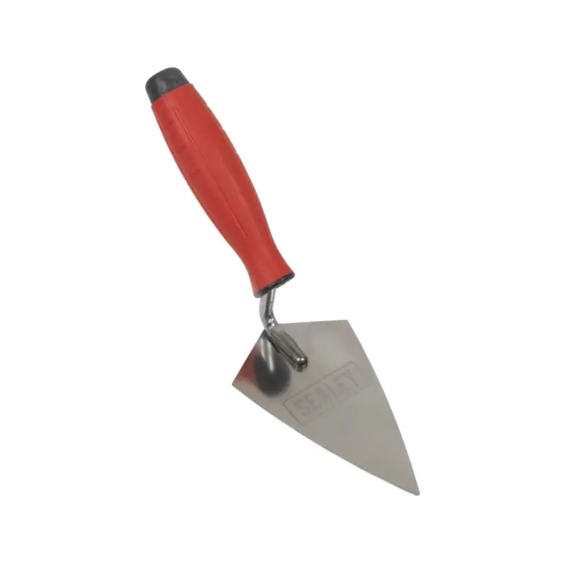 Sealey Stainless Steel Sharp Pointing Trowel - Rubber Handle - 140mm