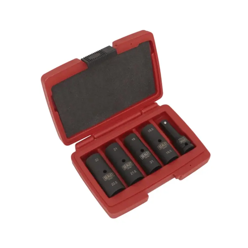Sealey Impact Socket Set 1/2"Sq Drive 77mm Double Ended 18.5 x 22.5mm - 5pc