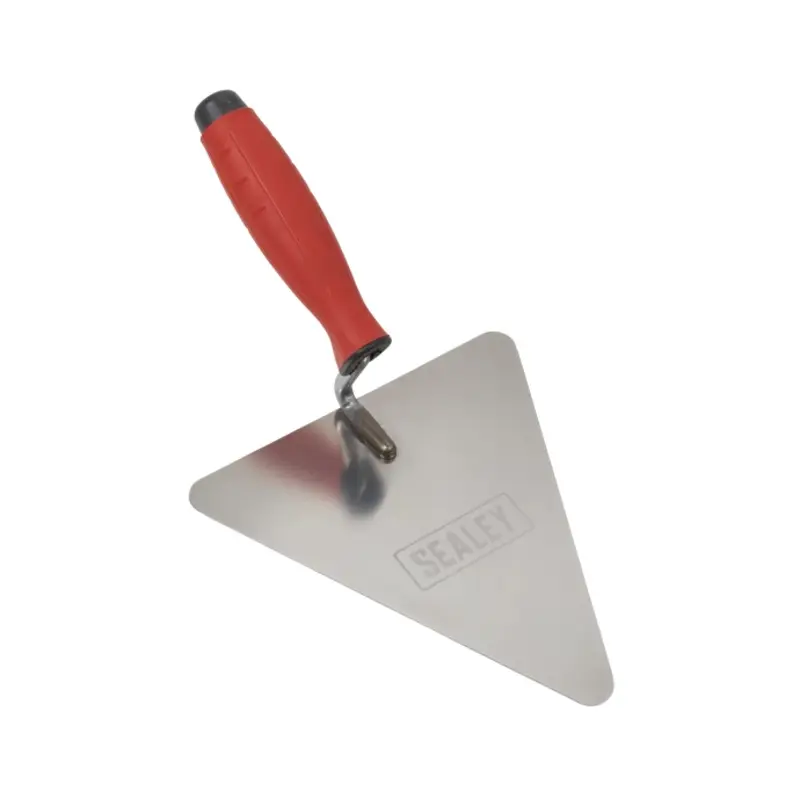 Sealey Stainless Steel Triangular Brick Trowel - Rubber Handle 180mm