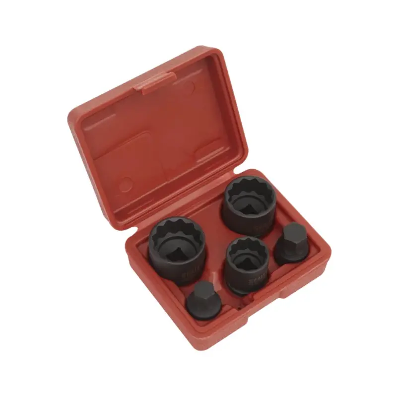 Sealey Impact Hub Socket & Socket Bit Set 5pc 12-Point 1/2"Sq Drive