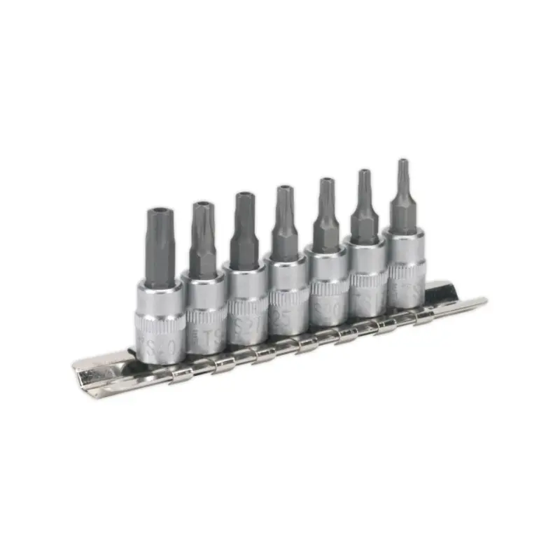 Sealey TRX-TS* Security Socket Bit Set 7pc 1/4"Sq Drive