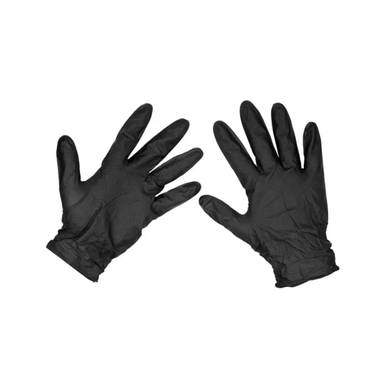 Sealey Black Diamond Grip Extra-Thick Nitrile Powder-Free Gloves X-Large - Pack of 50
