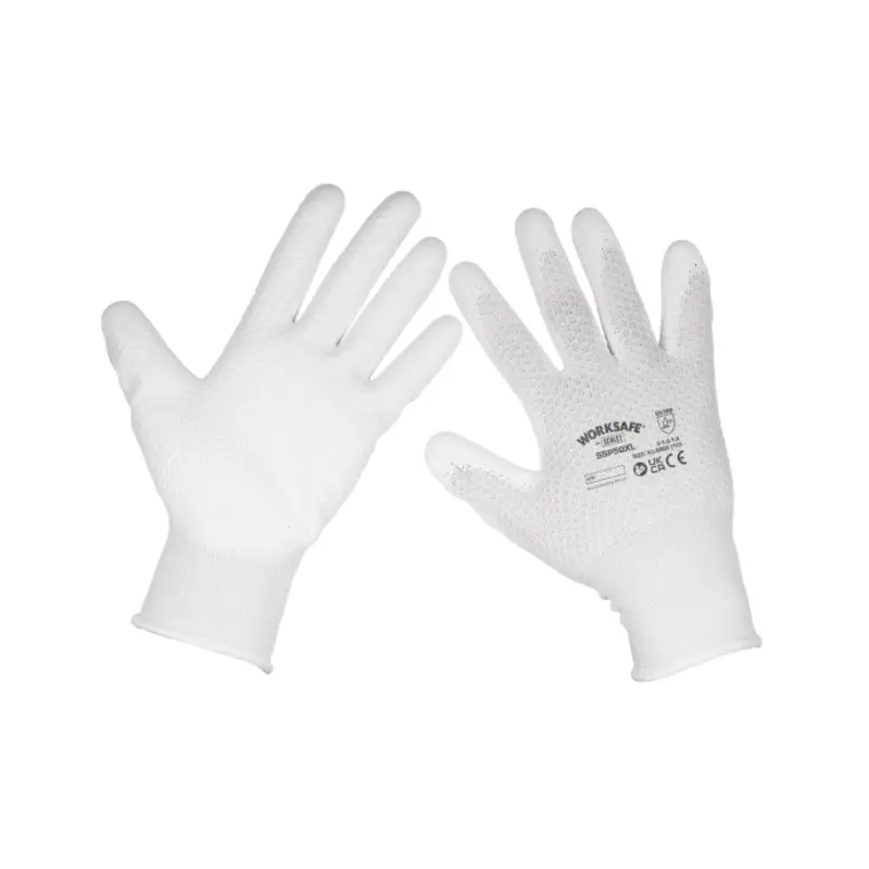 Sealey White Precision Grip Gloves - (X-Large) - Box of 120 Pairs
