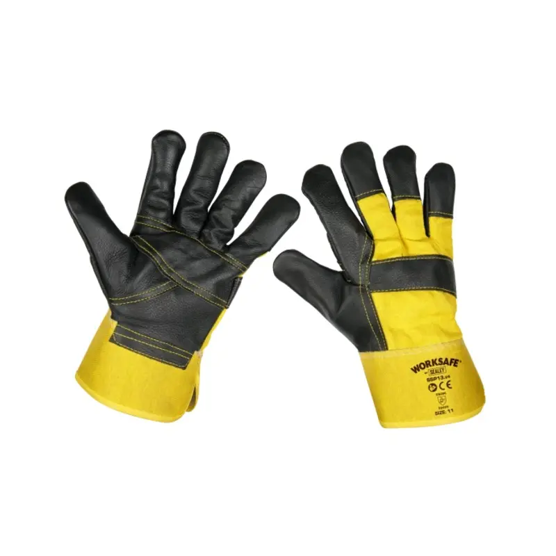 Sealey Rigger's Gloves Hide Palm - Pack of 6 Pairs